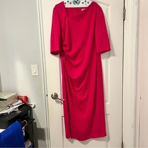 Anne Klein Asymmetrical Fuchsia Dress